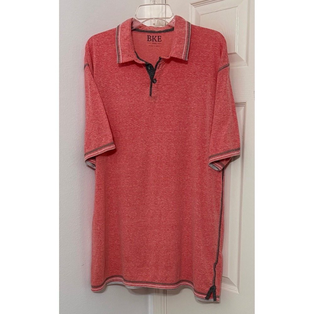 BKE Mens sz XXXL Heathered Red Short Sleeve Polo Shirt Buckle core Rugged Soft